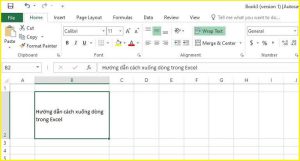 cách xuống dòng trong Excel 1